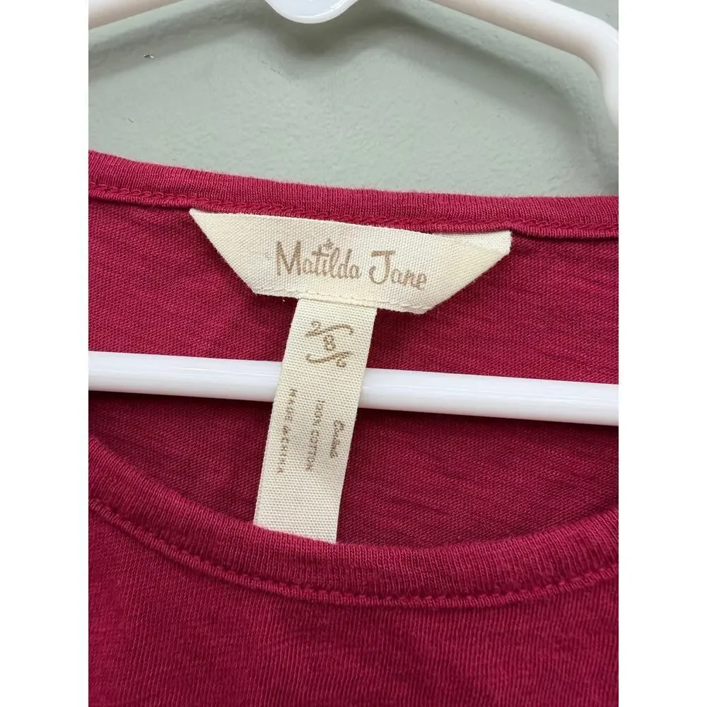 Matilda Jane Girls Size 8 Bell Sleeve Top Berry Pink Boho Peasant Shirt